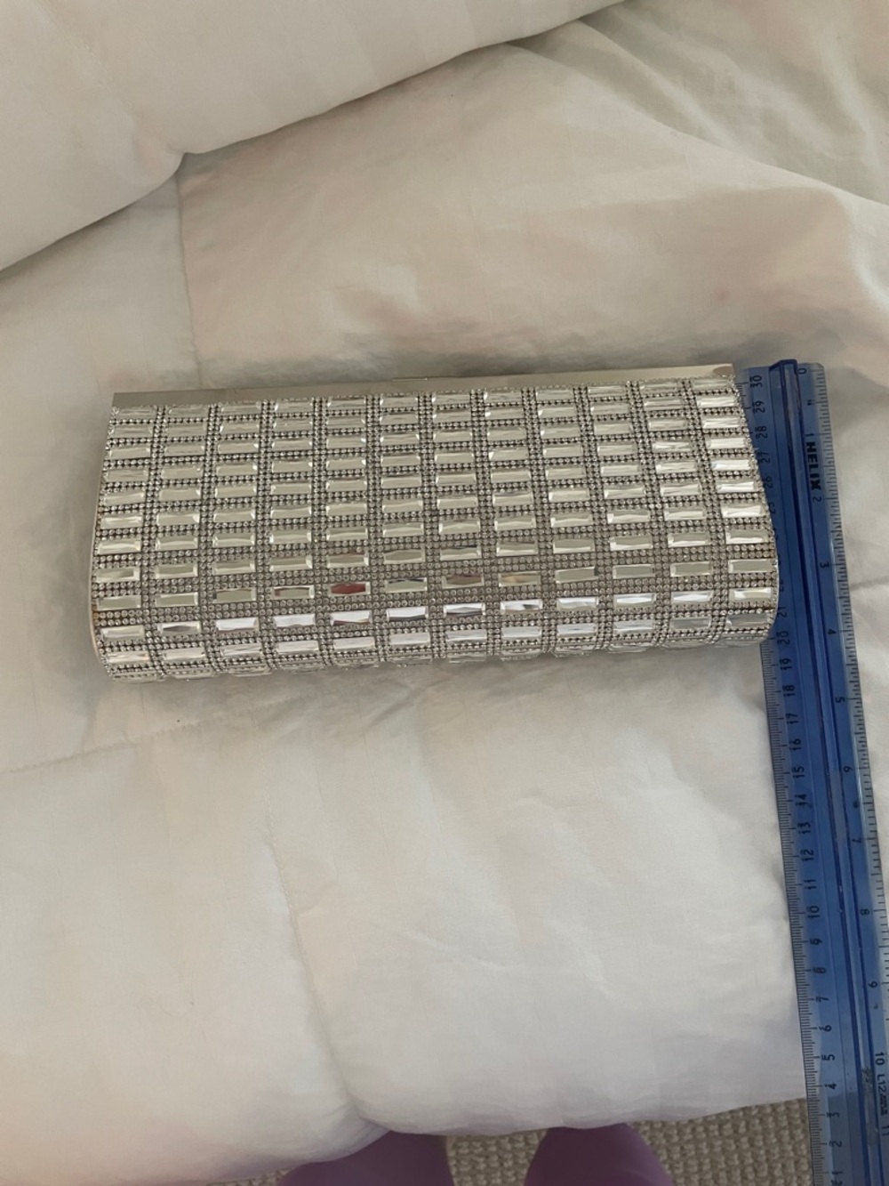 MMS Design Studio Silver Rhinestone Clutch - Picture 7 of 7